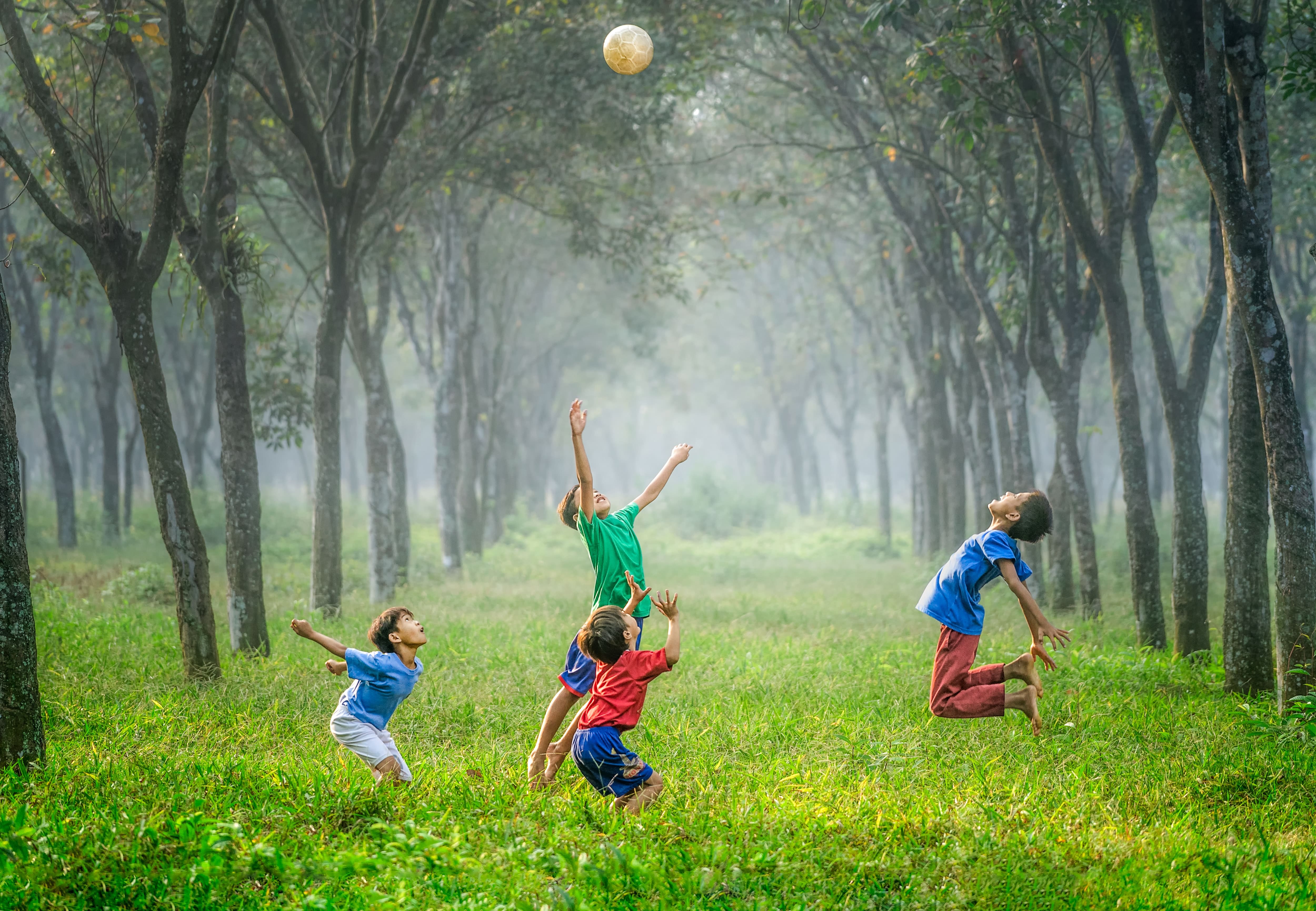 niños jugando en el parque en la gran fiesta inclusiva