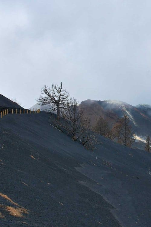 Paisaje después de la erupción del volcán de Palma