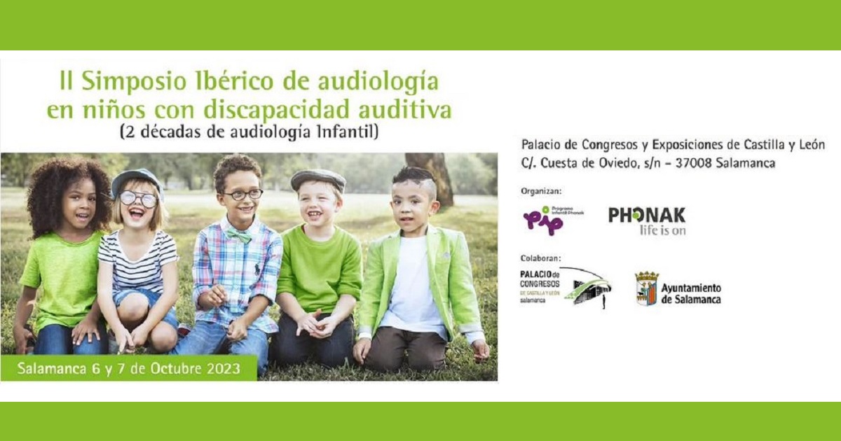 Banner del II Simposio Ibérico de audiología en niños con discapacidad auditiva de Phonak