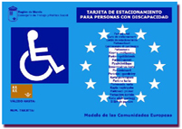 tarjeta de estacionamiento en azul