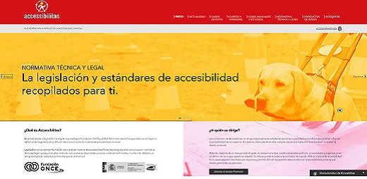 Pantallazo de la plataforma digital Accessibilitas