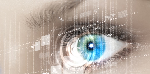 vista de un ojo para análisis macular