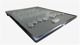 Tableta gráfica Blitab con texto en alfabeto Braille