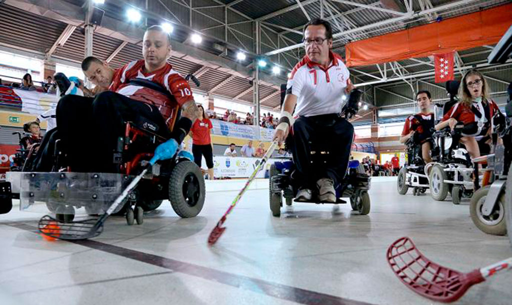 Partido de Hockey en silla de ruedas eléctrica (Fuente FEDDF)