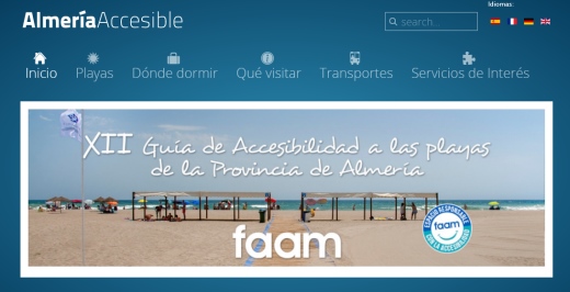 portada de la web de la guía de playas en Almería