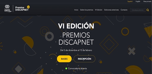 VI Edición Premios Discapnet, imagen de la web