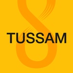 "TUSSAM" en negro, sobre fondo amarillo, de la guía de transporte urbano