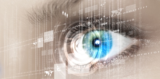ojo delante de pantalla con Síndrome Visual Informático (SVI)