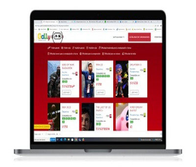 pantalla de portátil mostrando la web de GA11y y la accesibilidad en los videojuegos