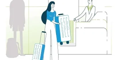 Mujer en el aeropuerto por Aena y autismo