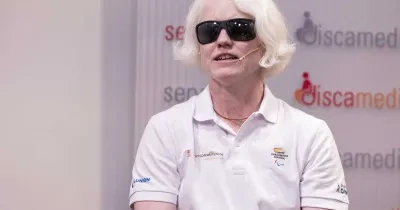 La atleta paralímpica Marta Arce durante el diálogo, Foto de Servimedia/Jorge Villa