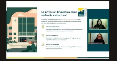 Imagen del Webinario “La privación lingüística como forma de violencia en la infancia sorda” CNSE