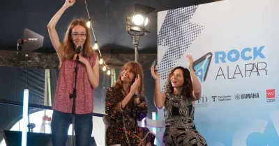 Ayuso durante la presentación del grupo Rock a la Par