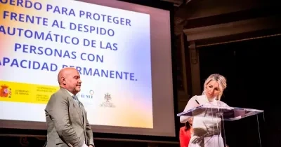 La ministra de Trabajo y Economía Social, Yolanda Díaz, en un acto con el Cermi