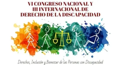 cartel del congreso con un dibujo de siluetas de niños con discapacidad y el nombre del congreso