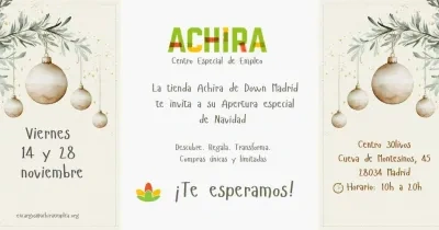 cartel de la invitación a la tienda achira