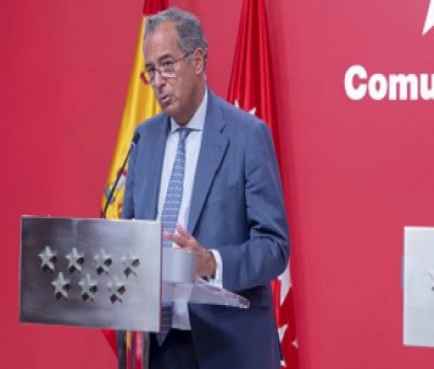 El portavoz del Ejecutivo regional, Enrique Ossorio, en la rueda de prensa (Fuente: Comunidad de Madrid)