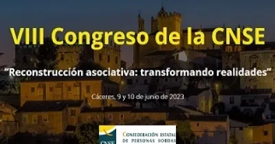 Banner del VIII Congreso de la Confederación Estatal de Personas Sordas (CNSE)