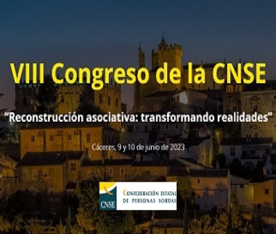 Banner del VIII Congreso de la Confederación Estatal de Personas Sordas (CNSE)