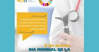 Banner de la Campaña de la OMS, ¡Cuidado del oído y la audición para todos! Hagámoslo realidad, a la que se unen FIAPAS y EUNATE