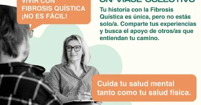 Cartel "La salud mental: un viaje colectivo para la fibrosis quística"
