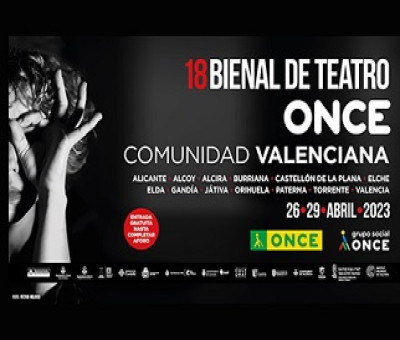 Cartel de la 18 edición de la bienal de Teatro ONCE en la Comunidad Valenciana
