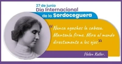 Banner del Día Internacional de la Sordoceguera en homenaje al nacimiento de Helen Keller (Fuente: Ministerio de Educación Pública del Gobierno de Costa Rica)
