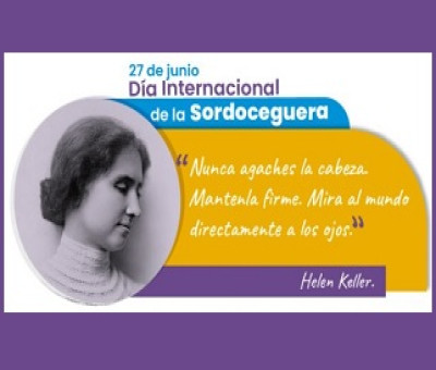 Banner del Día Internacional de la Sordoceguera en homenaje al nacimiento de Helen Keller (Fuente: Ministerio de Educación Pública del Gobierno de Costa Rica)