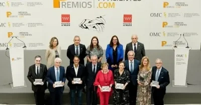 Imagen de los premiados, con la ausencia del actor Ángel Martín (Fuente: Cgcom)