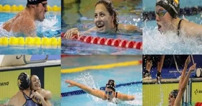 Algunos de los representantes del equipo español de natación paralímpica que han ganado medallas como Toni Ponce, Nuria Marqués, Marta Fernández, Anastasiya Dmytriv, Sarai Gascón y Michelle Alonso (Fuente: Comité Paralímpico Español)