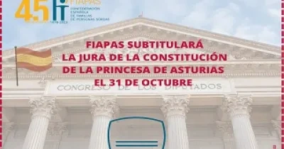 Banner de FIAPAS que subtitulará la jura de la Constitución de la princesa de Asturias