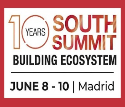 Banner con el logotipo del South Summit en el que se lee 'Building ecosystem'