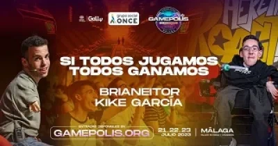 Banner de Gamepolis, el mayor festival de videojuegos del sur de Europa, que tiene lugar en Málaga, donde participa el Grupo Social ONCE con ‘Ga11y’