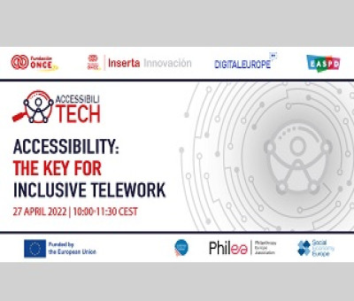 Banner del webinar ‘Accesibilidad: la clave para el teletrabajo inclusivo’ de Fundación ONCE
