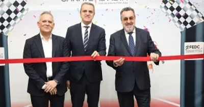 Ángel Luis Gómez, José Manuel Franco y Miguel Carballeda en la gala anual de la Federación Española de Deportes para Ciegos (FEDC)