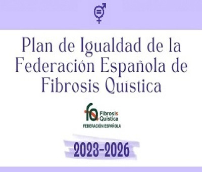 Banner sobre el Plan de Igualdad de la Federación Española de Fibrosis Quística 2023-2026