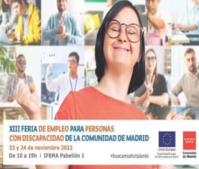 Banner de la XIII Feria de Empleo para Personas con Discapacidad de la Comunidad de Madrid
