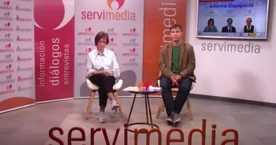 Pilar y Gregorio en el plató de Servimedia TV