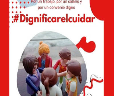 Banner con una imagen de la campaña de CCOO Cantabria 'Dignificar el cuidar'