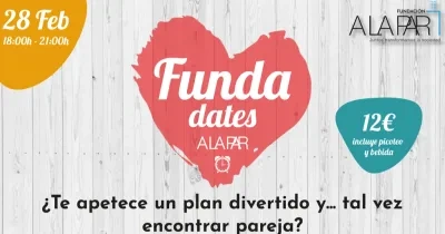 Cartel del evento con un fondo gris. la fecha arriba a la izquierda sobre fondo amarillo, el logo de la fundación arriba a la derecha, debajo el precio y en el centro un corazon con el nombre del evento seguido de una frase motivacional