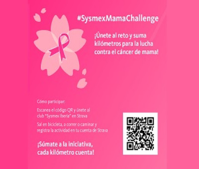Banner de la iniciativa solidaria #SysmexMamaChallenge para luchar contra el cáncer de mama de Sysmex