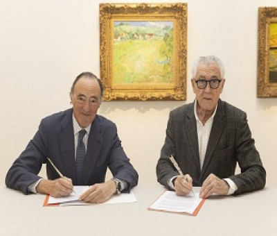 Momento de la firma del acuerdo entre el Thyssen y Bankinter (Fuente:  Museo Thyssen)