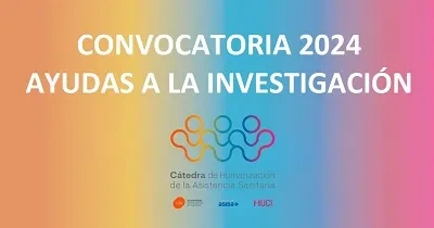 Banner de la convocatoria de ayudas a la investigación 2024 de la Cátedra de Humanización de la Asistencia Sanitaria de VIU, Fundación ASISA y Proyecto HUCI