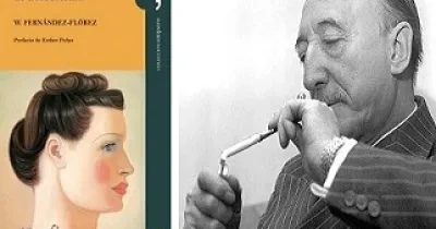 Banner donde aparece Wenceslao Fernández-Flórez y uno de los relatos de la colección 'Visiones de neurastenia' que él escribió