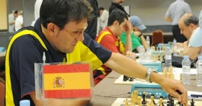 El ajedrecista del equipo nacional Gavril Draghici (Fuente: Federación Española de Deportes para Ciegos)