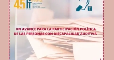 Banner sobre el avance para la participación política de las personas con discapacidad auditiva de FIAPAS