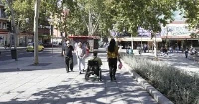 Uno de los tramos mejorados de la Calle Alcalá, accesible para personas con discapacidad (Fuente: Ayuntamiento de Madrid)