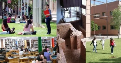 imagenes del campus de la UCLM, salen los jardines exteriores, la biblioteca y algunos pasillos