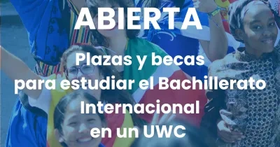 cartel de fundación ONCE con información sobre la beca de bachillerato internacional