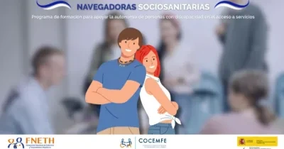 Cartel de FNETH sobre el proyecto, con los logos de las entidades organizadoras.